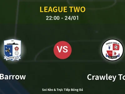 Soi Kèo Barrow vs Crawley Town – 22:00 24/01 | Nhận Định, Dự Đoán Tỷ Số