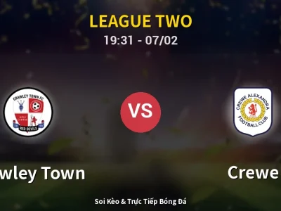 🔴 Trực Tiếp: Crawley Town 0-0 Crewe – Link Xem League Two (Full HD)