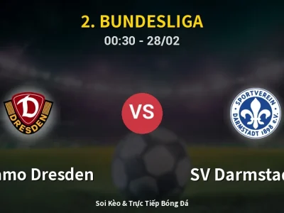 Kết Quả: Dynamo Dresden 3-1 SV Darmstadt 98 – Highlight & Bàn Thắng | 2. Bundesliga