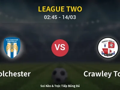 Kết Quả: Colchester 0-0 Crawley Town – Highlight & Bàn Thắng | League Two
