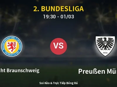 Kết Quả: Eintracht Braunschweig 1-2 Preußen Münster – Highlight & Bàn Thắng | 2. Bundesliga
