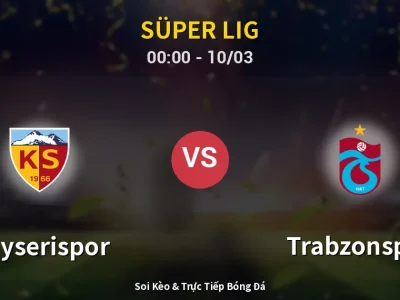 Kết Quả: Kayserispor 1-3 Trabzonspor – Highlight & Bàn Thắng | Süper Lig