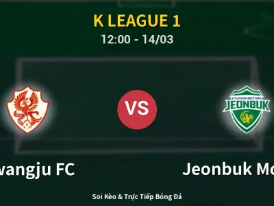 Soi Kèo Gwangju FC vs Jeonbuk Motors – 12:00 14/03 | Nhận Định, Dự Đoán Tỷ Số
