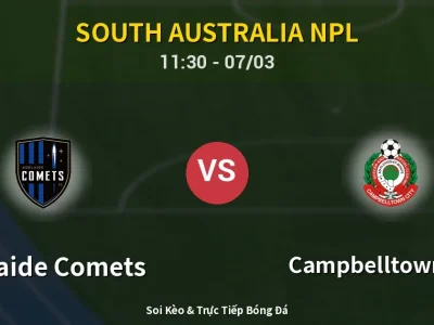 Kết Quả: Adelaide Comets 0-1 Campbelltown City – Highlight & Bàn Thắng | South Australia NPL
